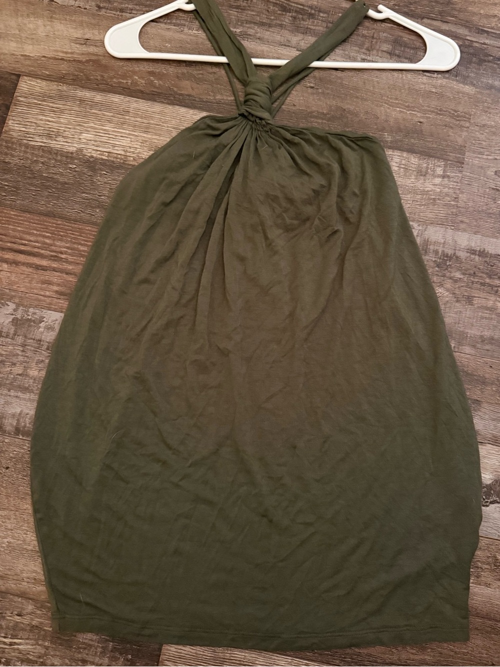 Ella Moss Olive Green Halter Knot Tank Top